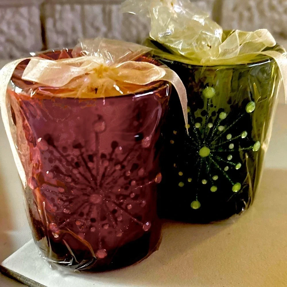 New Red and Green Holiday Coasters and Candles Set Party Decorations NWT